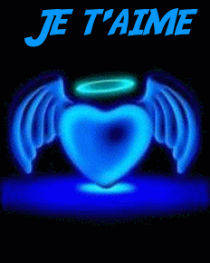 Gif animé je t'aime coeur bleu